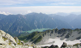 大汝山から黒部湖